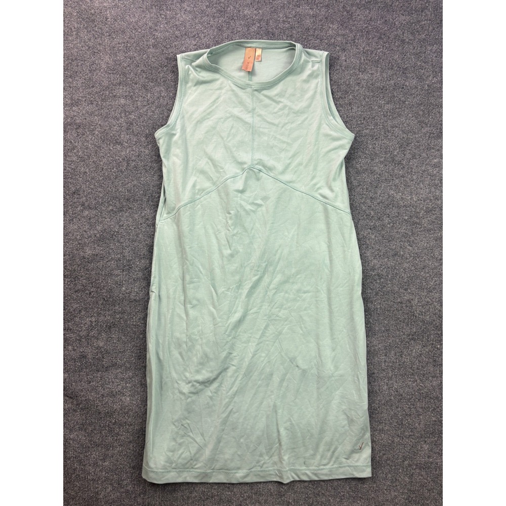 Indyeva Sleeveless Shift Dress Womens Medium Green Pockets Athletic Stretch